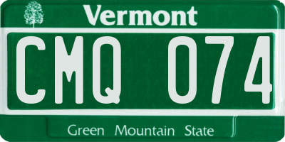 VT license plate CMQ074