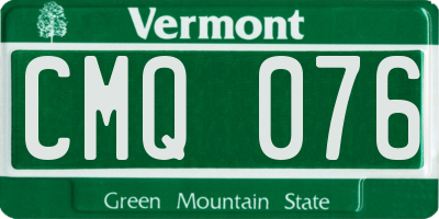 VT license plate CMQ076