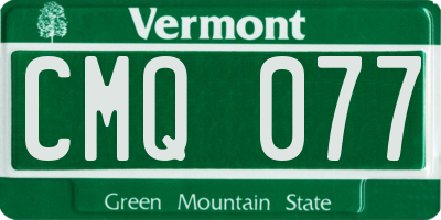 VT license plate CMQ077