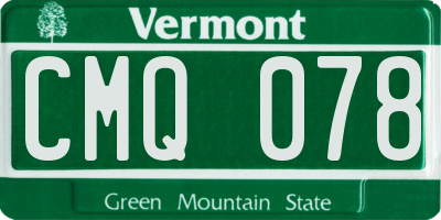 VT license plate CMQ078