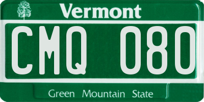 VT license plate CMQ080