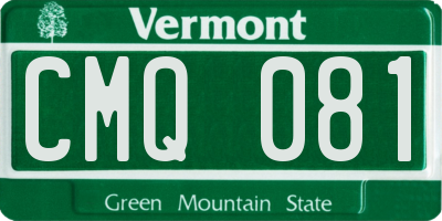VT license plate CMQ081