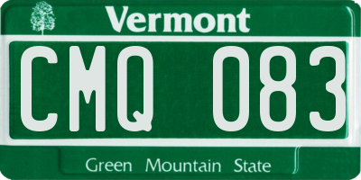 VT license plate CMQ083