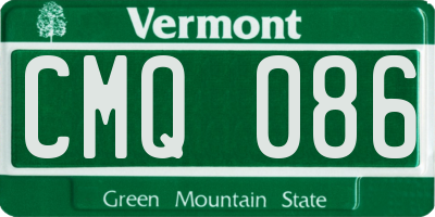 VT license plate CMQ086