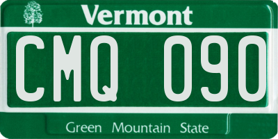VT license plate CMQ090