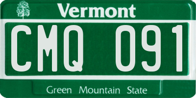 VT license plate CMQ091