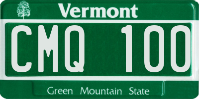 VT license plate CMQ100