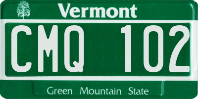 VT license plate CMQ102