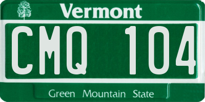 VT license plate CMQ104