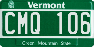 VT license plate CMQ106