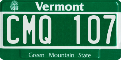 VT license plate CMQ107