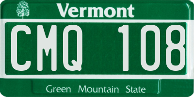 VT license plate CMQ108