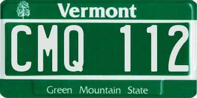VT license plate CMQ112