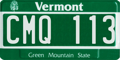 VT license plate CMQ113