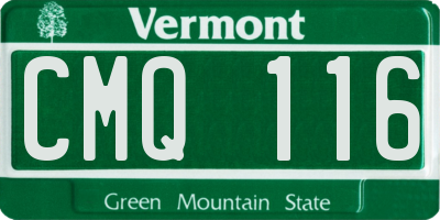 VT license plate CMQ116
