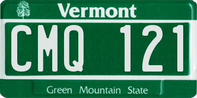 VT license plate CMQ121