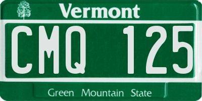 VT license plate CMQ125