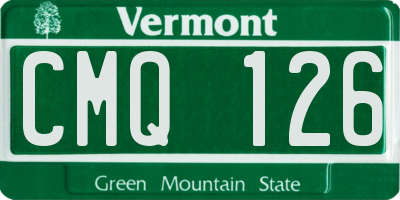 VT license plate CMQ126