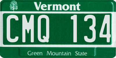VT license plate CMQ134