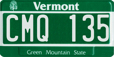 VT license plate CMQ135