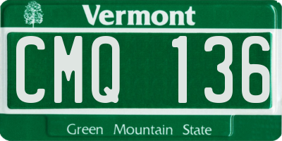 VT license plate CMQ136