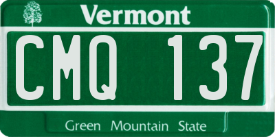 VT license plate CMQ137