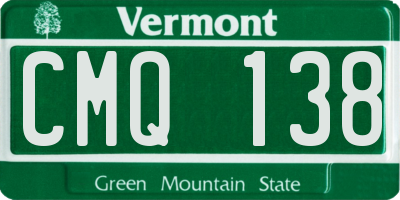 VT license plate CMQ138