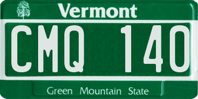 VT license plate CMQ140