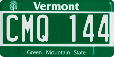 VT license plate CMQ144