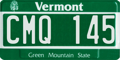 VT license plate CMQ145