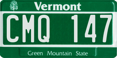 VT license plate CMQ147