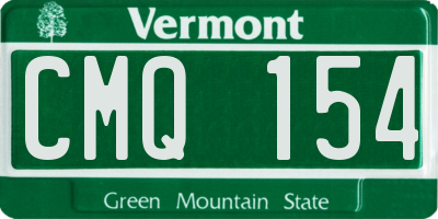 VT license plate CMQ154