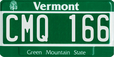VT license plate CMQ166