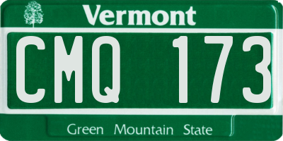 VT license plate CMQ173