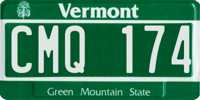 VT license plate CMQ174
