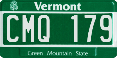 VT license plate CMQ179