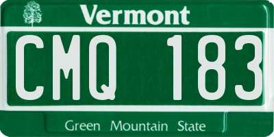 VT license plate CMQ183