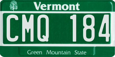 VT license plate CMQ184