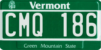 VT license plate CMQ186