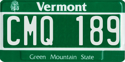 VT license plate CMQ189