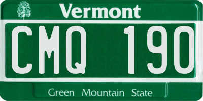VT license plate CMQ190
