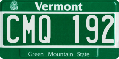 VT license plate CMQ192