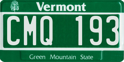 VT license plate CMQ193