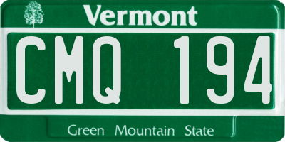 VT license plate CMQ194