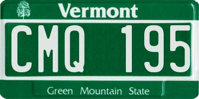 VT license plate CMQ195