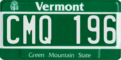 VT license plate CMQ196
