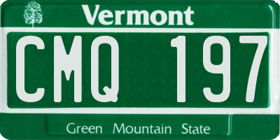 VT license plate CMQ197
