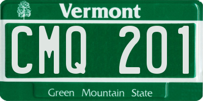 VT license plate CMQ201