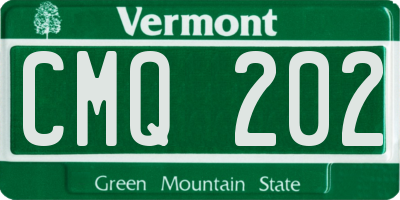 VT license plate CMQ202