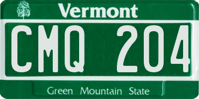 VT license plate CMQ204